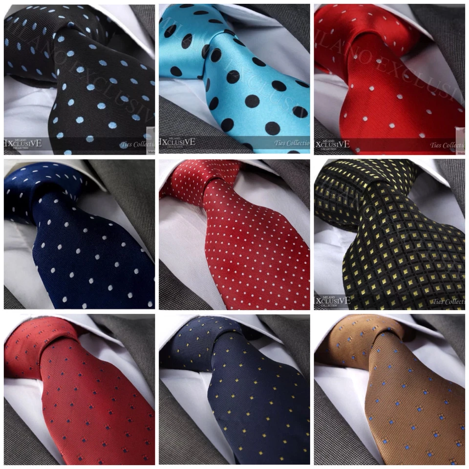 ITALIAN DESIGNER Milano Exclusive POLKA DOT SILK TIE (& Hanky) - Image 1 of 1