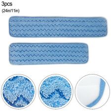 3x Mop Cloths For Rubbermaid Commercial Wet Pad Microfiber Refillable Mop Pads