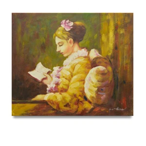 Arte de Nueva York - Mujer Lectora Impresionista 20x24 Pintura al Óleo Original - ¡En Oferta! - Imagen 1 de 5