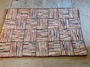 Vintage Mid Century RYA Style RUG 54” x 35” ~ EARTHTONE~ GEOMETRIC ~ FREE SHIP~ - Picture 1 of 7