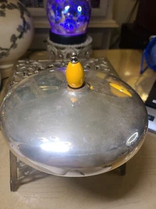 Vintage Silber Teller Deckel mit Bakelit Knopf - Bild 1 von 6