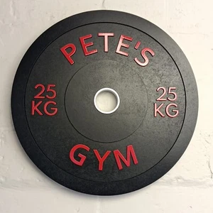 Personalised home gym sign, bumper barbell plaque, custom dumbbell  sign - Picture 1 of 11
