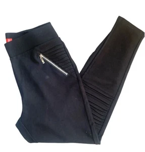 NUEVO SIN ETIQUETAS Colección Laberinto Pantalones Spandex Negros Leggings Cremalleras y Acentos Acanalados 1X - Imagen 1 de 6