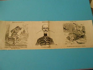 Caricature 1884 - Vignettes Hunyadi Janos les vertus de l'eau qui port son nom - Foto 1 di 1