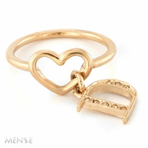 Ring von Christian Dior mit Herz und 'D' - Anhänger Metall Gold - Finish (22267) - Bild 1 von 8