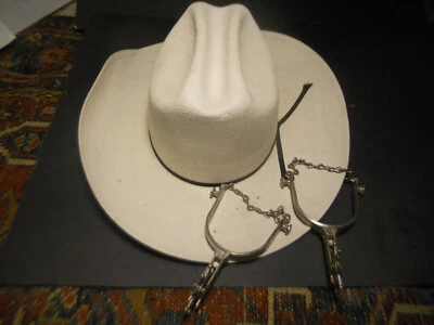SOMBRERO VAQUERO con Juguete Espuelas de Metal Sin Marca Aqua Prensado Impermeable 6-3/4 Western Foto 1 de 4