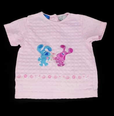 Винтажный Y2K 2000-х синий ключ пурпурный вышитый розовый пуловер рубашка девочек 4T - Изображение 1 из 4