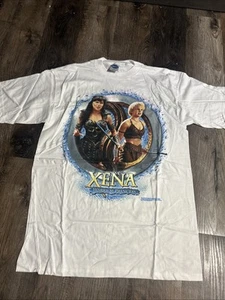 Vintage 90s XENA Warrior Princess Graphic T shirt Uni L White Promo Gabrielle - Picture 1 of 9