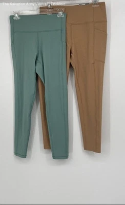 Lote de 2 leggings de compresión Tek Gear para mujer verde menta tostado talla M/L Foto 1 de 4