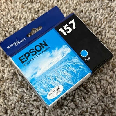 Epson 157 Cyan Ink Cartridge T157220 K3 Ink Genuine OEM EXP: 11/2015 - NEW! - Image 1 of 4