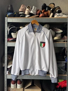 RETRO ITALIA TRAININGSJACKE WEISS TOFFS VINTAGE BOMBERJACKE Gr. M-L - Bild 1 von 11