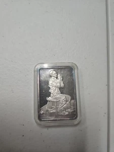 Vintage 1976 Hamilton Mint 1 Oz Norman Rockwell Fine Silver Bar Man Threading Needle - Bild 1 von 5