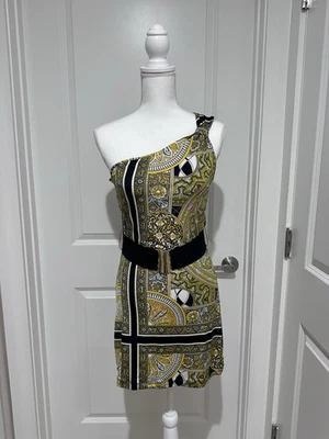 Vintage ,Y2k small Sexy  Baby Phat Bodycon Mini Dress, Asymmetrical . - Image 1 of 4