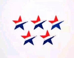 5 Pack Of Red, White & Blue Star Embroidered Iron On Patches/Applique/Patriotic - Picture 1 of 2