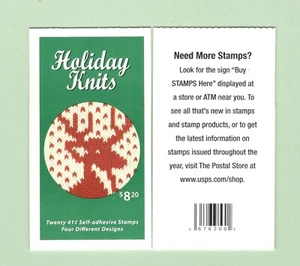 Sc # BK305 ~ Booklet of 20 ~ 41 cent Holiday Knits Issue - Picture 1 of 1
