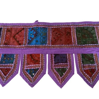 Janela indiana Toran patchwork vintage feita à mão boho decoração para casa porta Toran 38” - Imagem 1 de 4