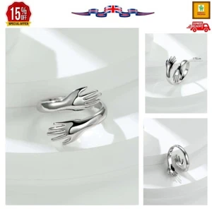 New STERLING SILVER Love Thumb Ring Band Open Finger Fully Adjustable Jewellery - Picture 1 of 10
