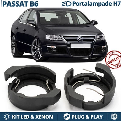 Coppia ADATTATORI montaggio KIT LED H7 per VW PASSAT B6 3C 05-10 Portalampada - Immagine 1 di 4