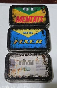 Fallout Mentats, Fixer & Buffout 3 Tin BUNDLE(empty) *Unofficial, Handmade* - Picture 1 of 2
