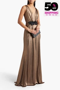 RRP€930 MARCHESA NOTTE Gown US6 UK10 IT42 M Crystals & Beads Gathered Stretch - Picture 1 of 8
