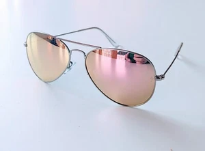 Ray-Ban Pink MIRROR Sunglasses RB3025 019/Z2 BEACH CLUB ICON 58mm HALF PRICE - Picture 1 of 9