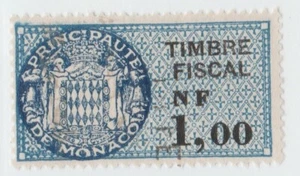 Monaco France revenue fiscal stamp 5-9-21- scarce - Picture 1 of 1