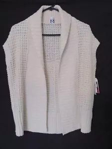 New Women’s Roxy PacSun Ivory Open Front Sleeveless Knit Sweater Vest Size XS - Picture 1 of 5