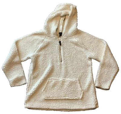 Pullover polar Rue 21 Sherpa niñas jóvenes talla M mediano blanco cuarto cremallera usado en excelente estado Foto 1 de 4