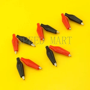 10 PCS Battery Clamp Test Probe Electrical Alligator Clip Boot 35mm Black & Red - Picture 1 of 5