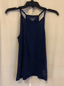 The Children’s Place Mädchen dunkelblaues Tanktop Spitzenmuster XXL (16) neu mit Etikett - Bild 1 von 5