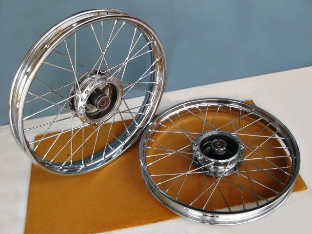 Fit HONDA CS90 S90 FRONT AND REAR WHEEL SET "CHROME" FREE BEARING SET  [as1328] Foto 1 de 3