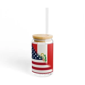 Peruanische USA Flagge Peru American Sipper Glas, 16oz - Bild 1 von 5
