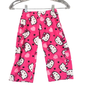 Hello Kitty Pajama Pants Girls 4 Pink Pull-On Elastic Waist Flame Resistant - Picture 1 of 10