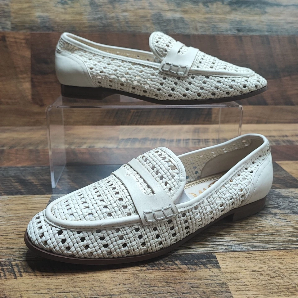 Sam Edelman 女式 Leora 象牙色皮革乐福鞋平底鞋 6 码 — 第 1/4 张图片