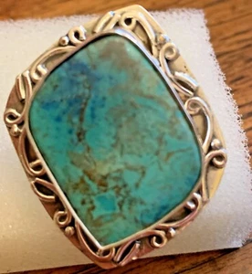23.90 CTW Peruvian Opalina Cocktail Ring In 925 Sterling Silver 8.4 G Size 11 - Picture 1 of 4