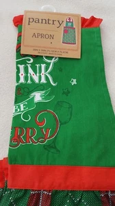 Pantry - Green & Red "Eat Drink & Be Merry" Apron - NIP! - Picture 1 of 6