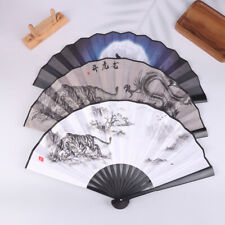 Chinese Style Folding Fan Classical Dancing Fan Plastic Animal Printing Fans  GF