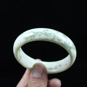 60mm Chinese 100% Nature New Green Xiuyu Jade Gems Bangle Bracelet j7616 - Picture 1 of 10