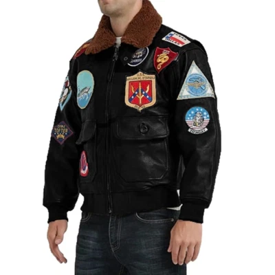 Tom Cruise Top Gun Pete Maverick Aviator Flight Bomber Pilot Men Leather Jacket - Image 1 of 4