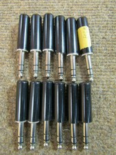 Lot of 12) NOS 1/4" Stereo Mic Plugs 
