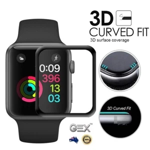 New Waterproof 3D Full Glue Screen Protector for Apple Watch Series 5 4 3 2 1 - Picture 1 of 9
