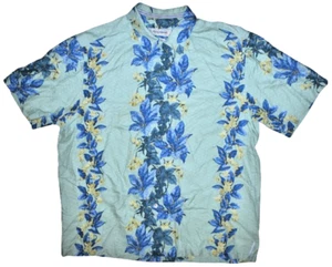 Camisa Tommy Bahama Para Hombres XL Verde Como Nueva Azul 100% Seda Hawaiana Floral Vines ✅ - Imagen 1 de 15