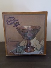 Vintage Indiana Glass Gold Carnival "Indiana Harvest" 1259 Pedestal Wedding Bowl