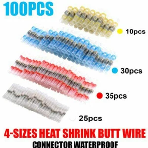 100pcs Solder Ring Heat Shrinkable Tube Waterproof Water Resistant Wire Terminal - Picture 1 of 10