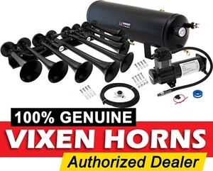TRAIN HORN KIT FOR TRUCK/CAR/PICKUP LOUD SYSTEM /3G AIR TANK /200PSI /8 TRUMPETS - Foto 1 di 11
