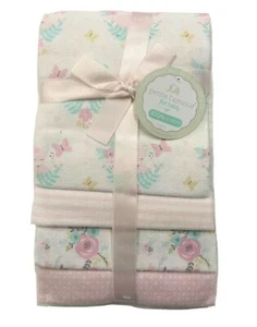 RECEIVING X4 - PETITE GIRLS 213 - PRETTY FOX PINK - BLANKETS COTTON 4 PACK BABY - Picture 1 of 1