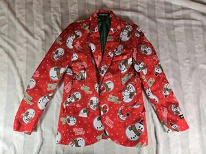 Suitmeister Boys Blazer Merry Xmas Red Christmas Snowman 12-14 Y L Suit Jacket - Picture 1 of 10