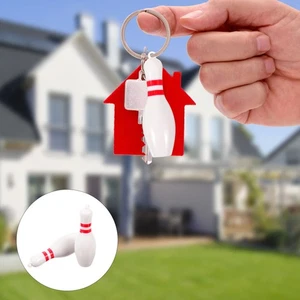 10Pcs Bowling Pin Keychain Pendant Hanging Decorative Sports Themed Keyring - Photo 1/12