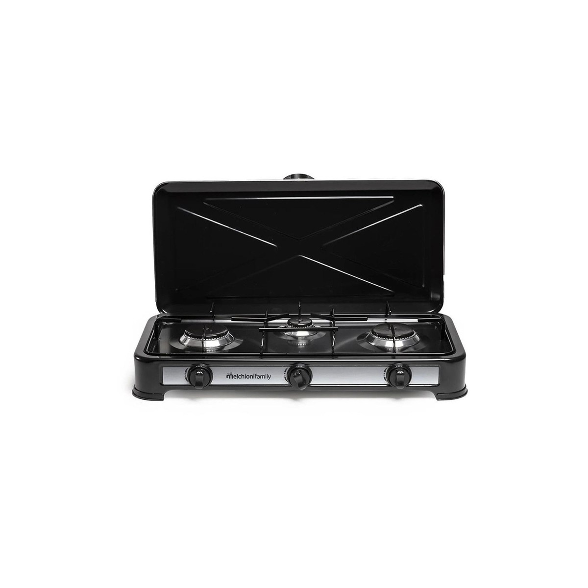 Fornello Da Tavolo Parker 3 Fuochi A Metano - Doppia Corona Da 3,5 KW Per Esterno, Colore Bianco - Foto 4