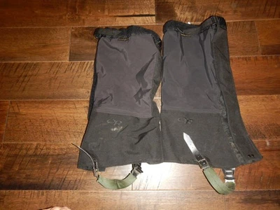 O Polainas de Pierna de Cocodrilo Expedición Goretex Investigación Exterior * Negras * Grandes Foto 1 de 4